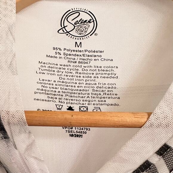 NWT Selena Mesh Cropped Long Sleeve Top Sz Medium - Picture 3 of 4